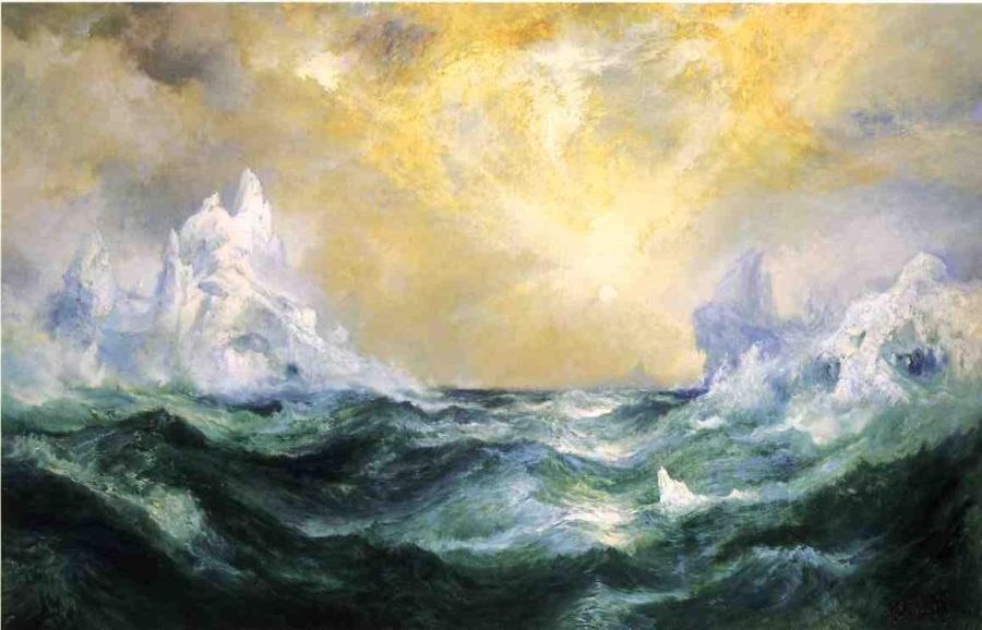 Thomas Moran Icebergs in Mid-Atlantic